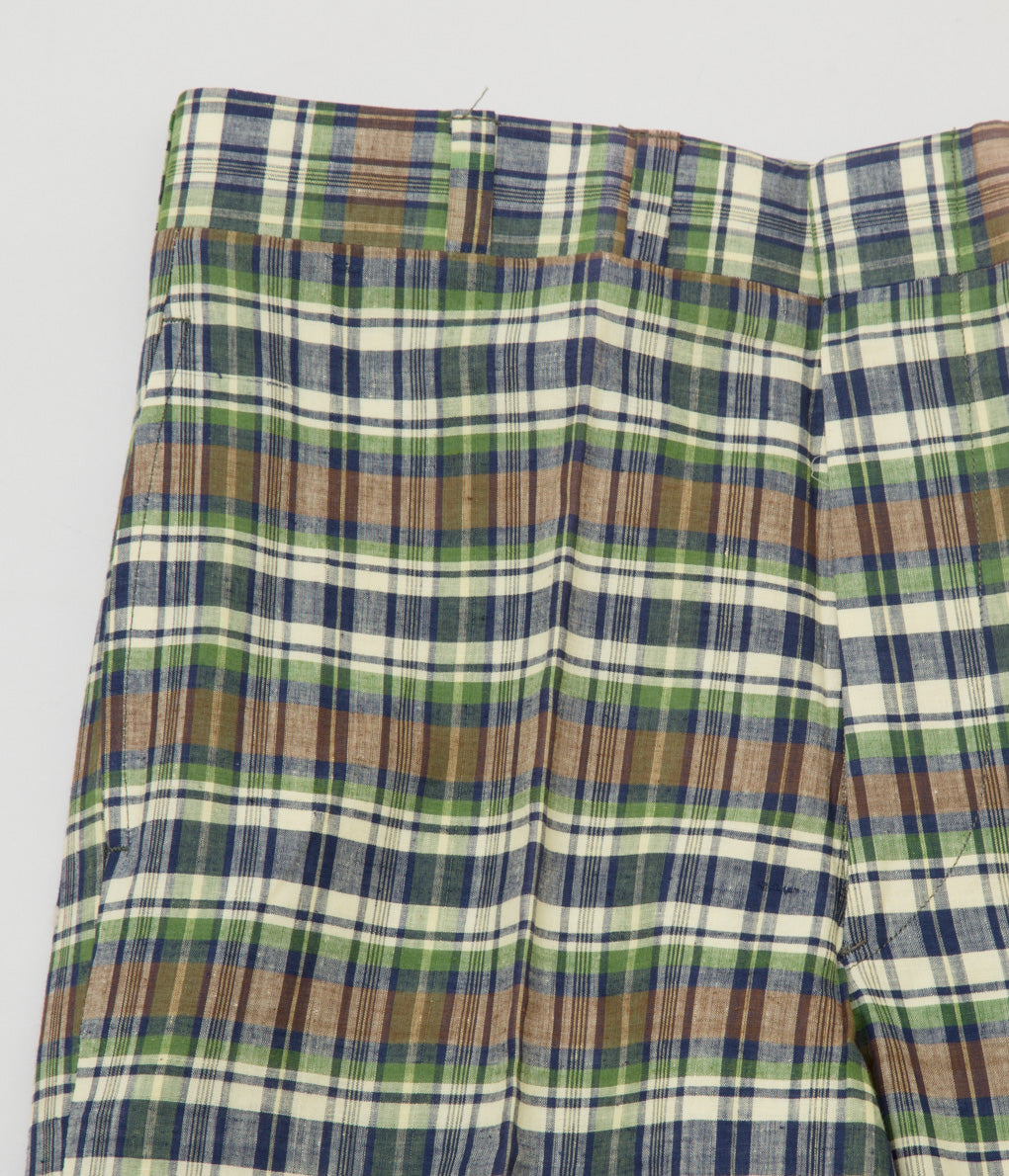 VINTAGE CLOTHING "O'CONNELLS LUCAS-CHELF MADE IN CORBI N MADRAS CHECK TROUSER"(GREEN CHECK)