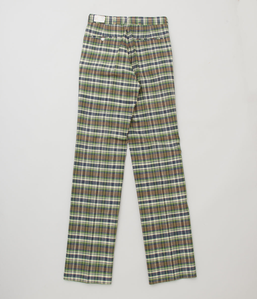 VINTAGE CLOTHING "O'CONNELLS LUCAS-CHELF MADE IN CORBI N MADRAS CHECK TROUSER"(GREEN CHECK)