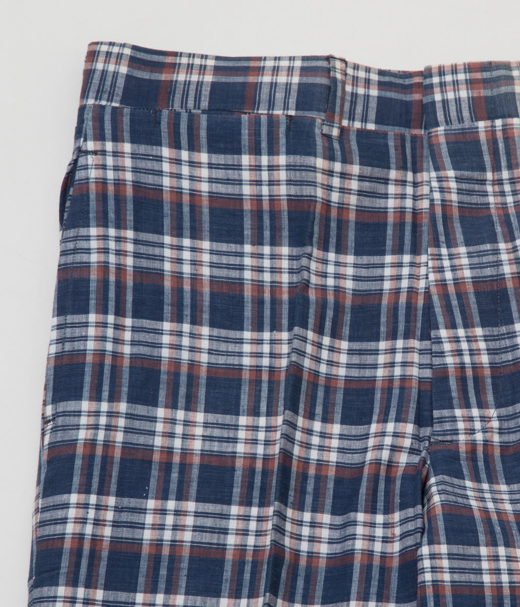 VINTAGE "O'CONNELLS LUCAS-CHELF DARK MADRAS CHECK TROUSER" (NAVY CHECK)