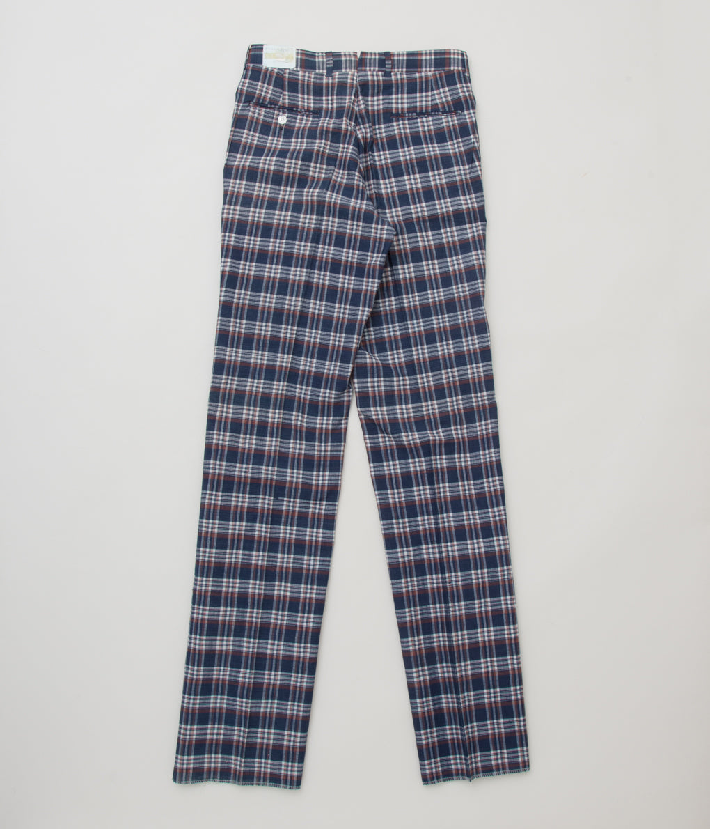 VINTAGE "O'CONNELLS LUCAS-CHELF DARK MADRAS CHECK TROUSER" (NAVY CHECK)
