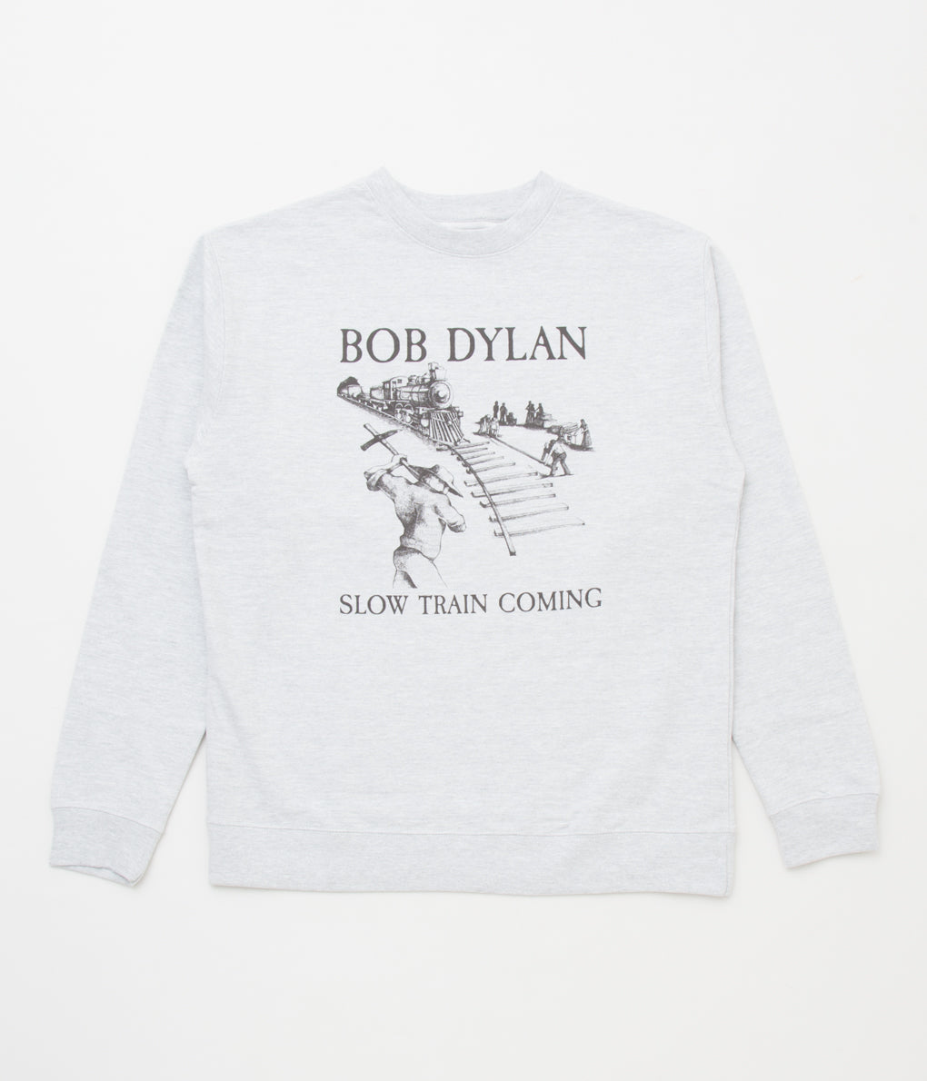 BLUESCENTRIC "BOBDYLAN SLOW TRAIN COMING SWEAT"(GREY HEATHER)