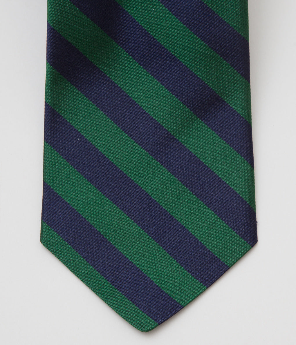 INDIVIDUALIZED ACCESSORIES "REPP STRIPE TIE" (GREEN/NAVY)