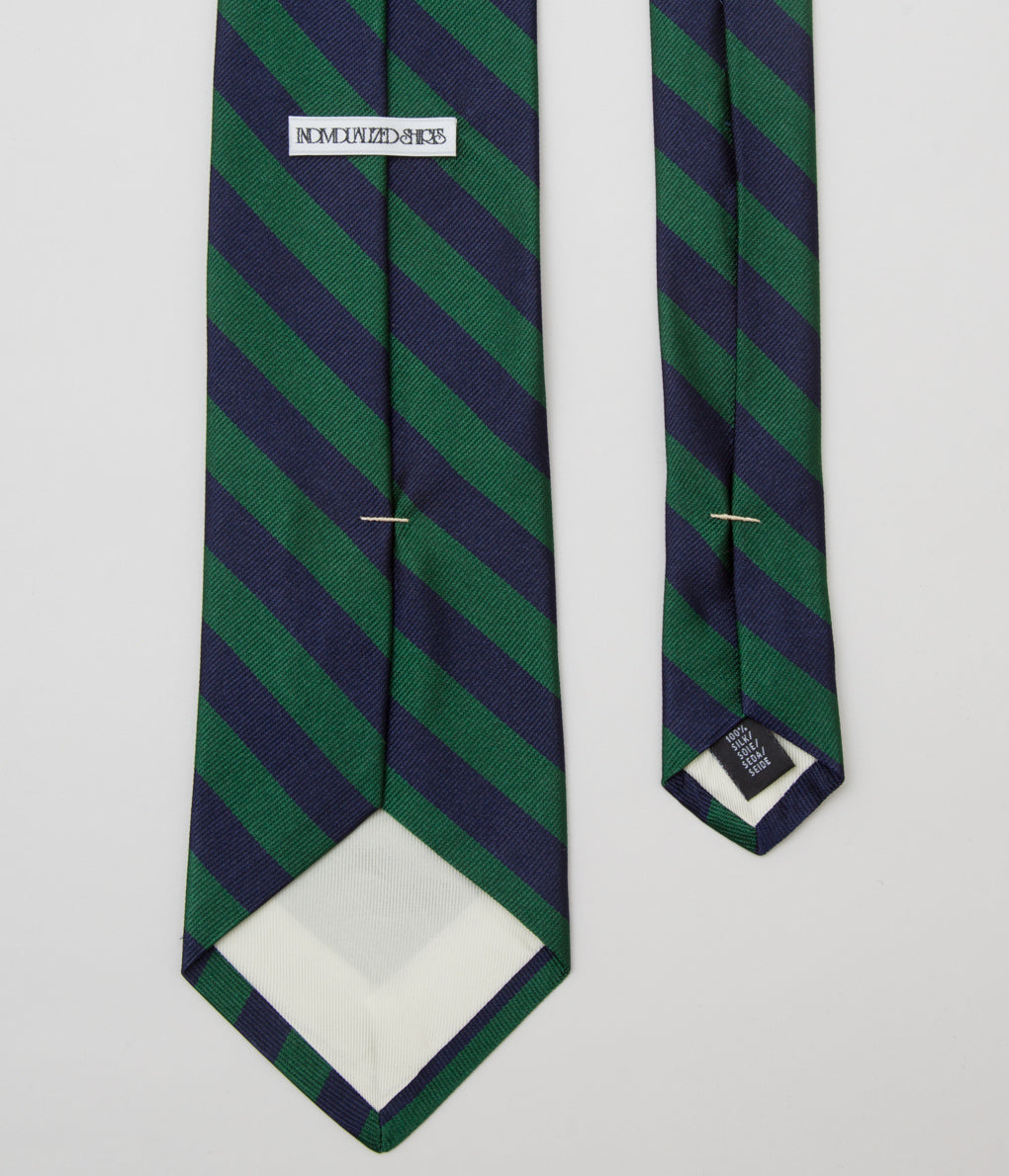 INDIVIDUALIZED ACCESSORIES"REPP STRIPE TIE"(GREEN/NAVY)