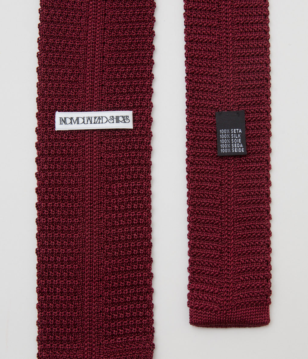 INDIVIDUALIZED ACCESSORIES "KNIT TIE" (BURGUNDY)