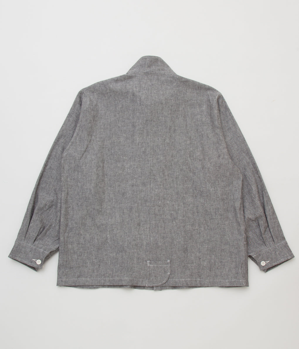 GORSCH"SCHMIED JACKET COTTON LINEN ROUGH WOVEN TWILL"(BLACK)