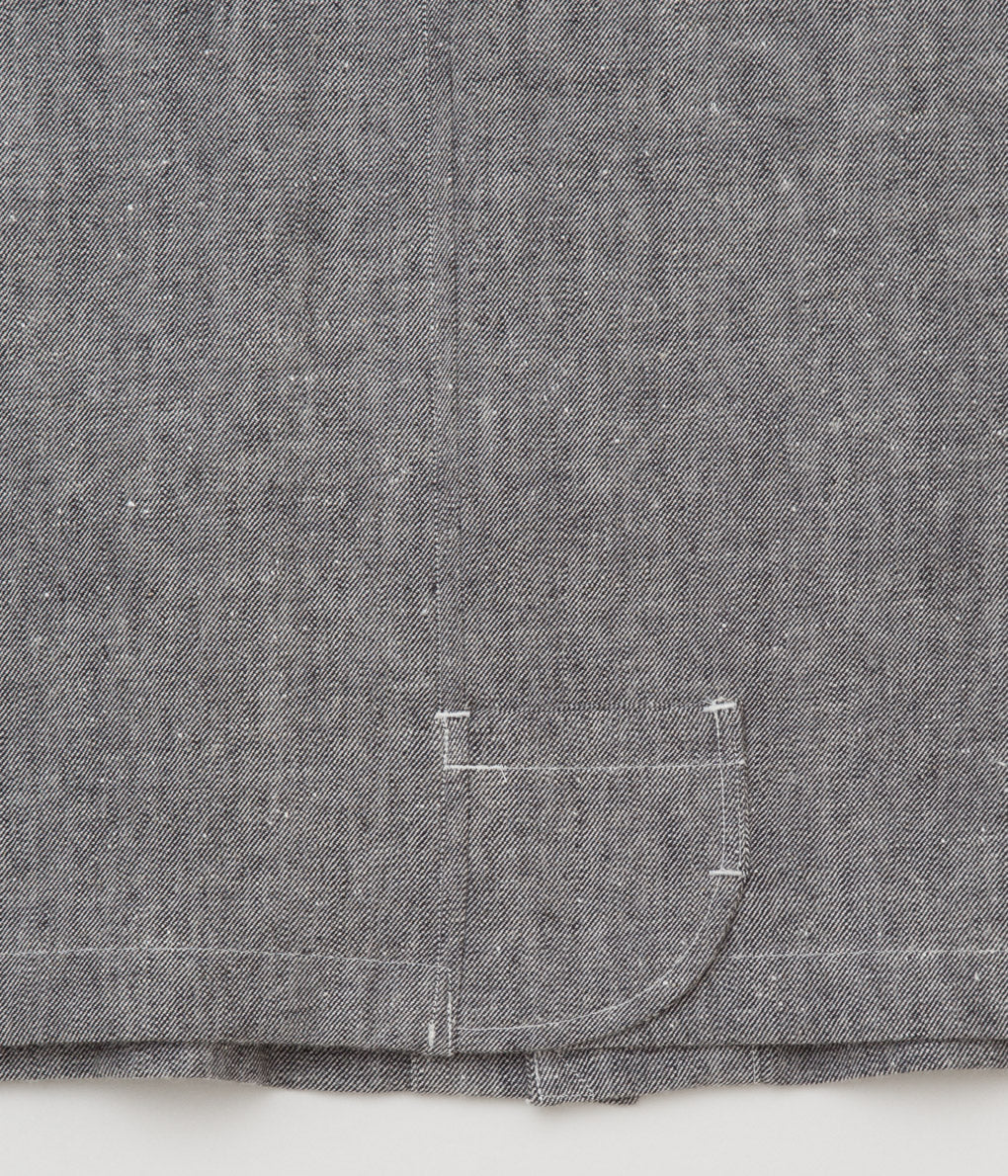 GORSCH"SCHMIED JACKET COTTON LINEN ROUGH WOVEN TWILL"(BLACK)