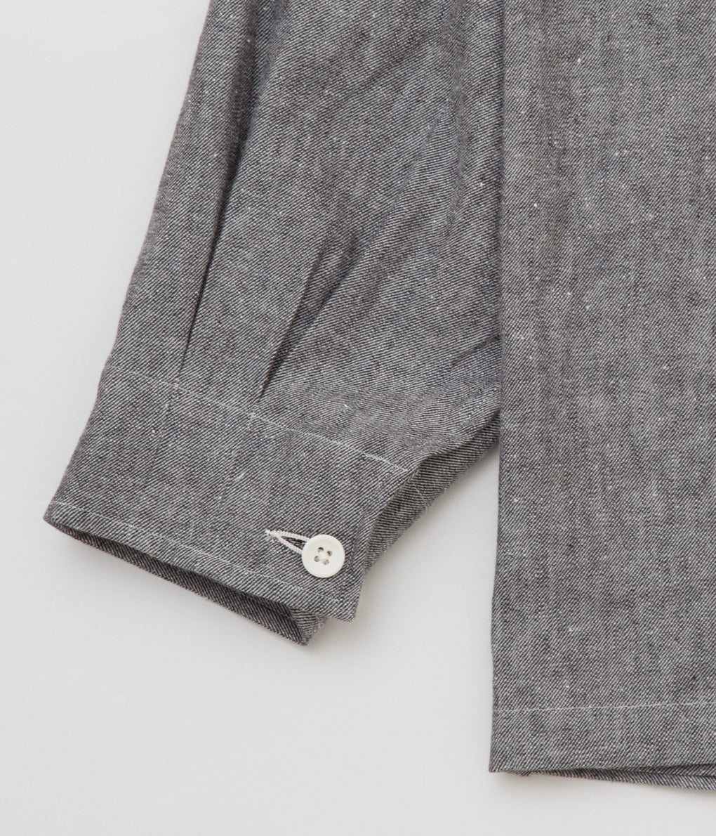 GORSCH"SCHMIED JACKET COTTON LINEN ROUGH WOVEN TWILL"(BLACK)