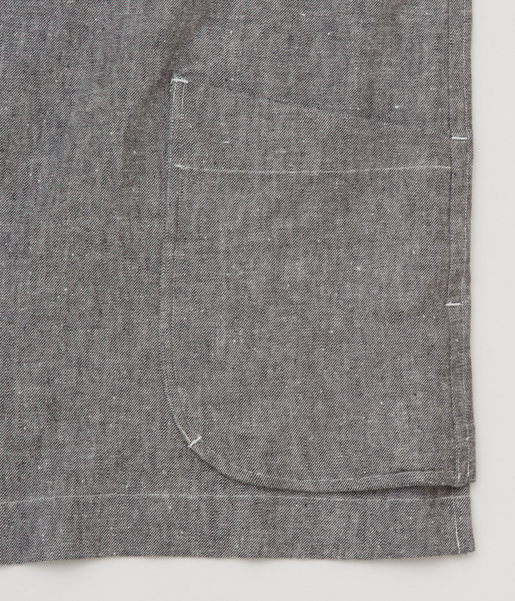 GORSCH"SCHMIED WAIST COAT COTTON LINEN ROUGH WOVEN TWILL"(BLACK)