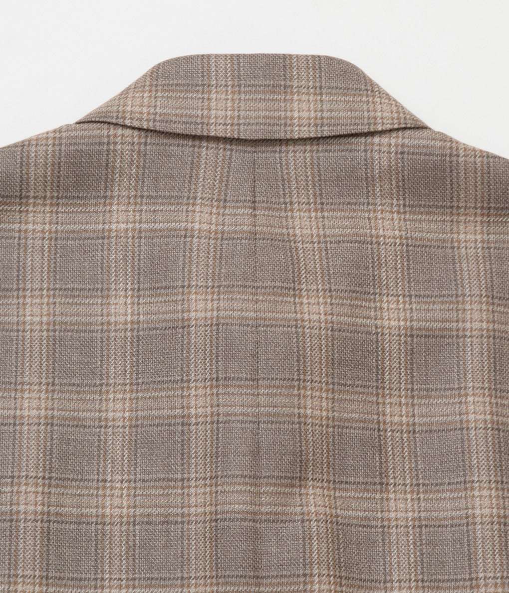 INDIVIDUALIZED CLOTHING "BAL COLLAR TOP COAT"(BROWN PLAID)