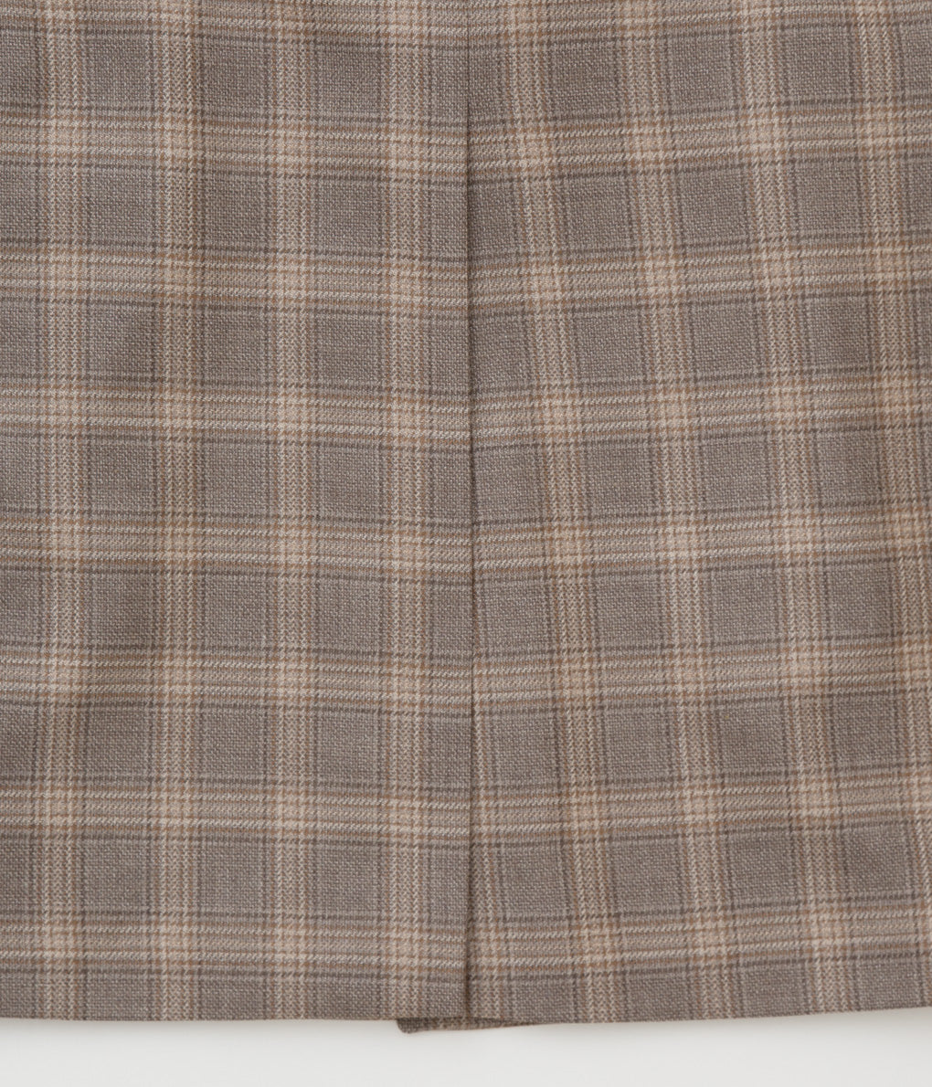 INDIVIDUALIZED CLOTHING "BAL COLLAR TOP COAT"(BROWN PLAID)