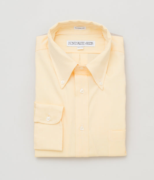 INDIVIDUALIZED SHIRTS "PINPOINT OXFORD (CLASSIC FIT BUTTON DOWN SHIRT)"(YELLOW)