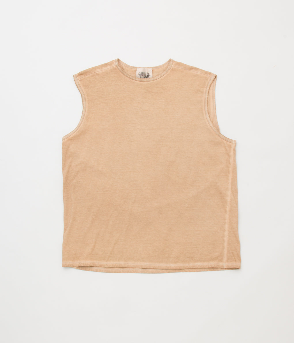 GABRIELA COLL GARMENTS "NO.33 SLEEVELESS T-SHIRT" (SAND WASH)