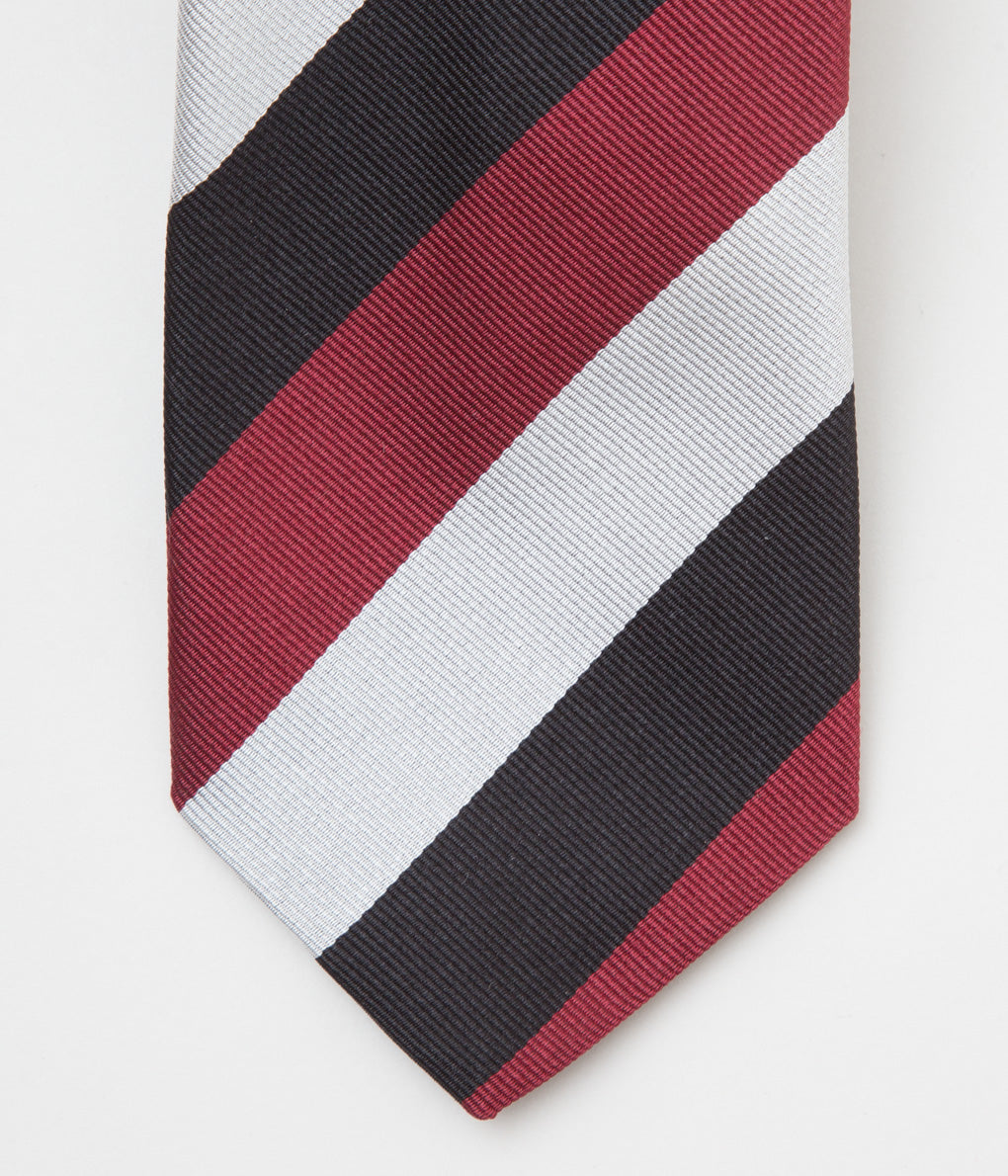 INDIVIDUALIZED ACCESSORIES "REGIMENTAL STRIPE TIE" (BLACK/BURGUNDY)