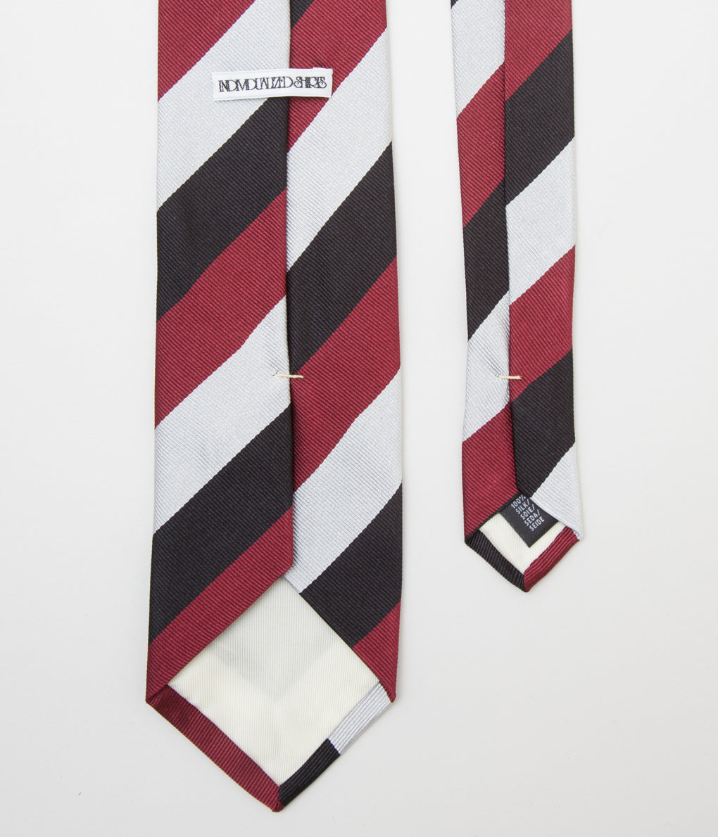 INDIVIDUALIZED ACCESSORIES"REGIMENTAL STRIPE TIE"(BLACK/BURGUNDY)