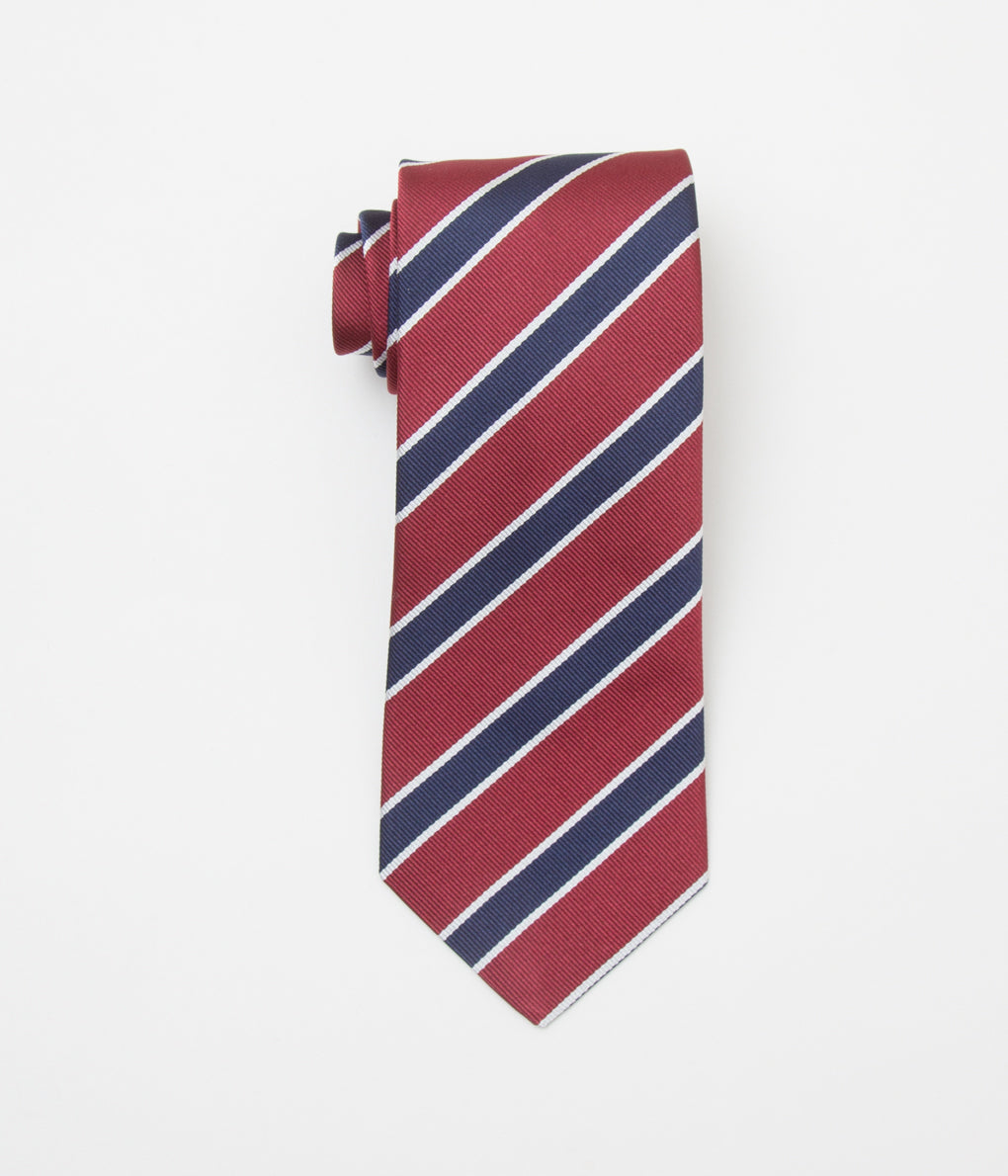 INDIVIDUALIZED ACCESSORIES "REGIMENTAL STRIPE TIE" (BURGUNDY/NAVY)