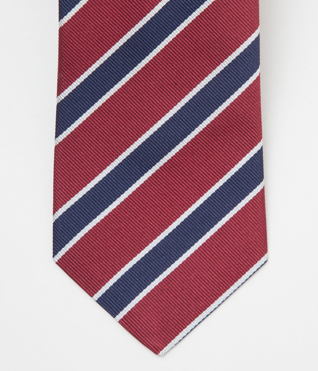 INDIVIDUALIZED ACCESSORIES "REGIMENTAL STRIPE TIE" (BURGUNDY/NAVY)