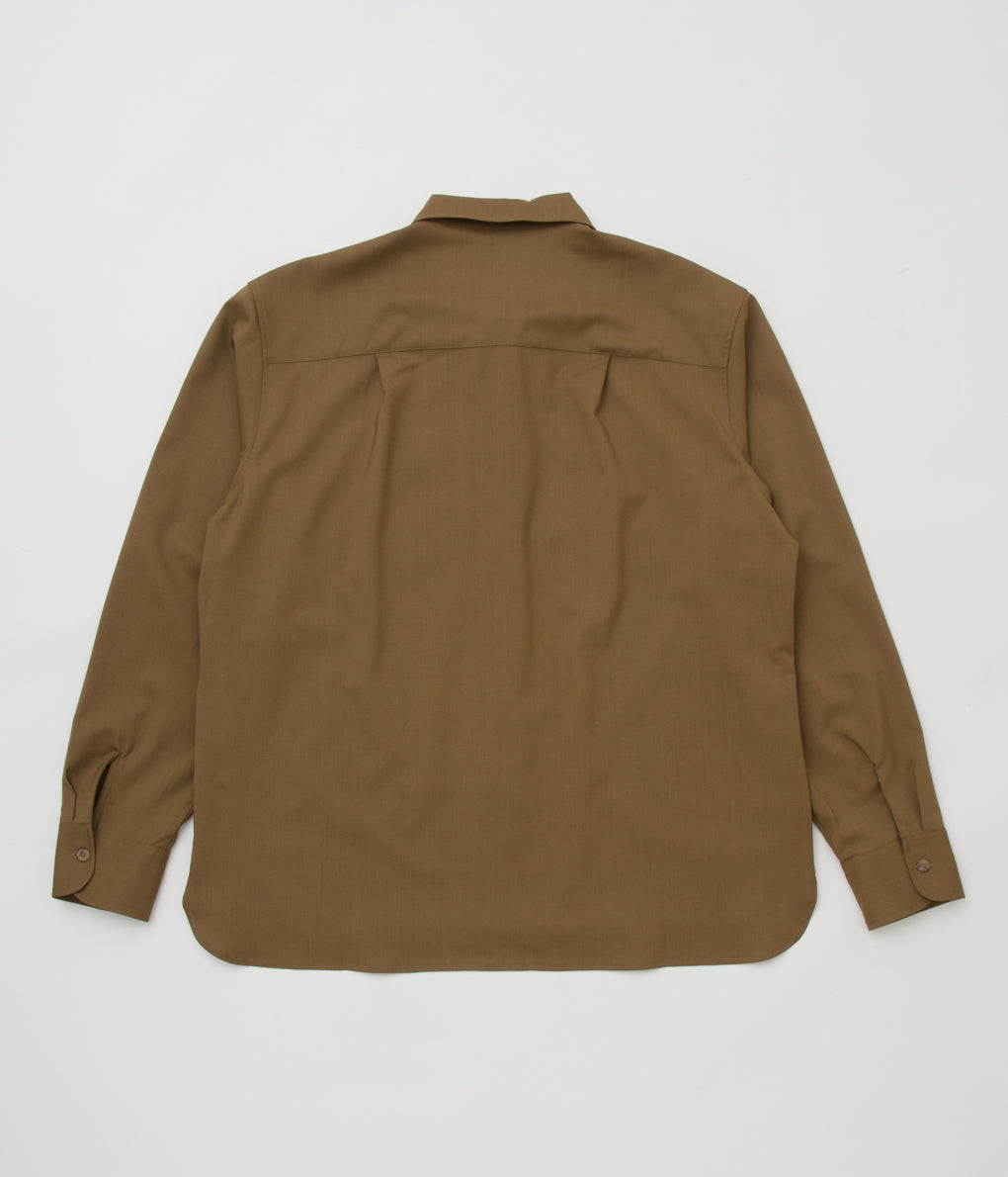DE BONNE FACTURE"TWO POCKET OVERSHIRT"(DARK OLIVE)
