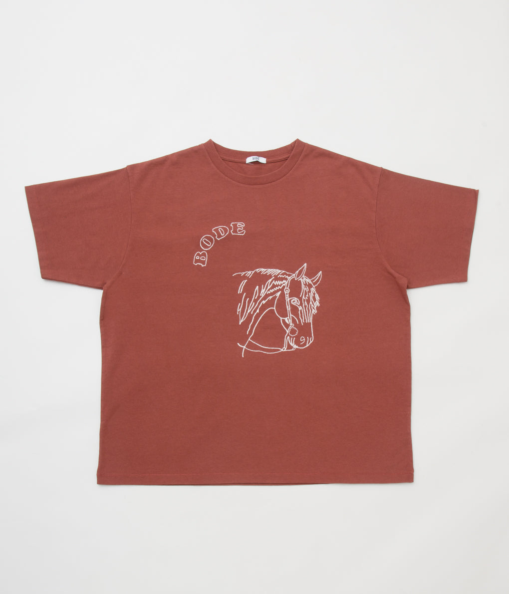 BODE "EMBROIDERED PONY TEE"(BROWN)