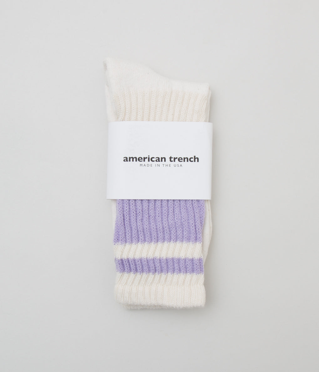 AMERICAN TRENCH "RETRO MONO STRIPE SOCK"(LAVENDER)