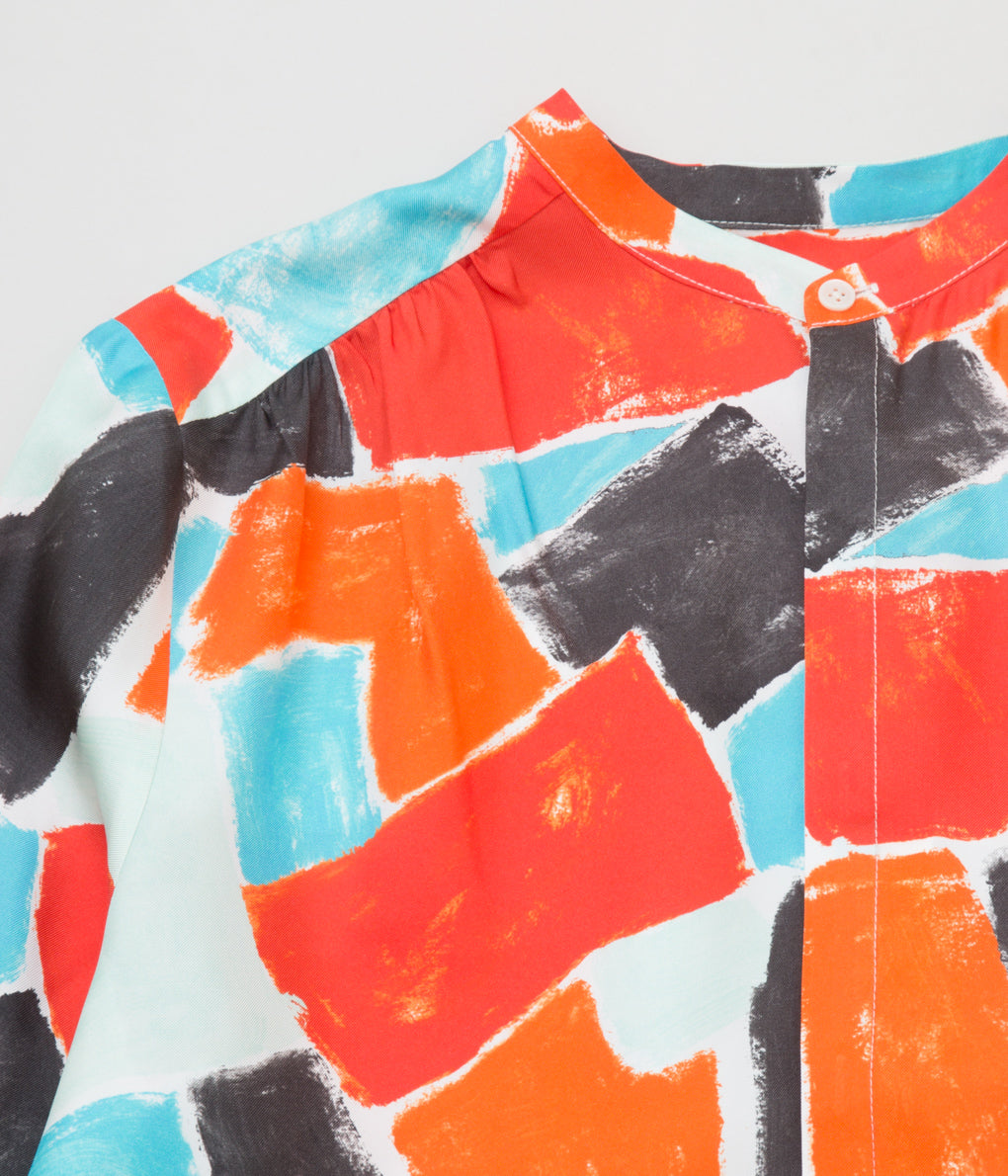 BANANATIME "EASY GRANDAD SHIRT "(STROKES REDBLUE)