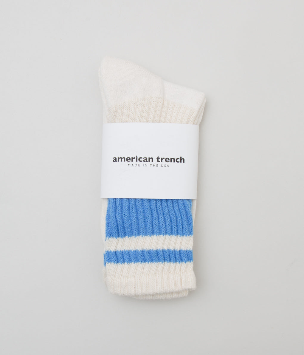 AMERICAN TRENCH "RETRO MONO STRIPE SOCK" (BLUE)