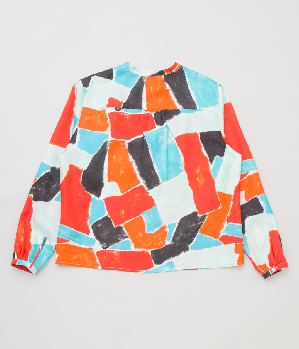 BANANATIME "EASY GRANDAD SHIRT "(STROKES REDBLUE)