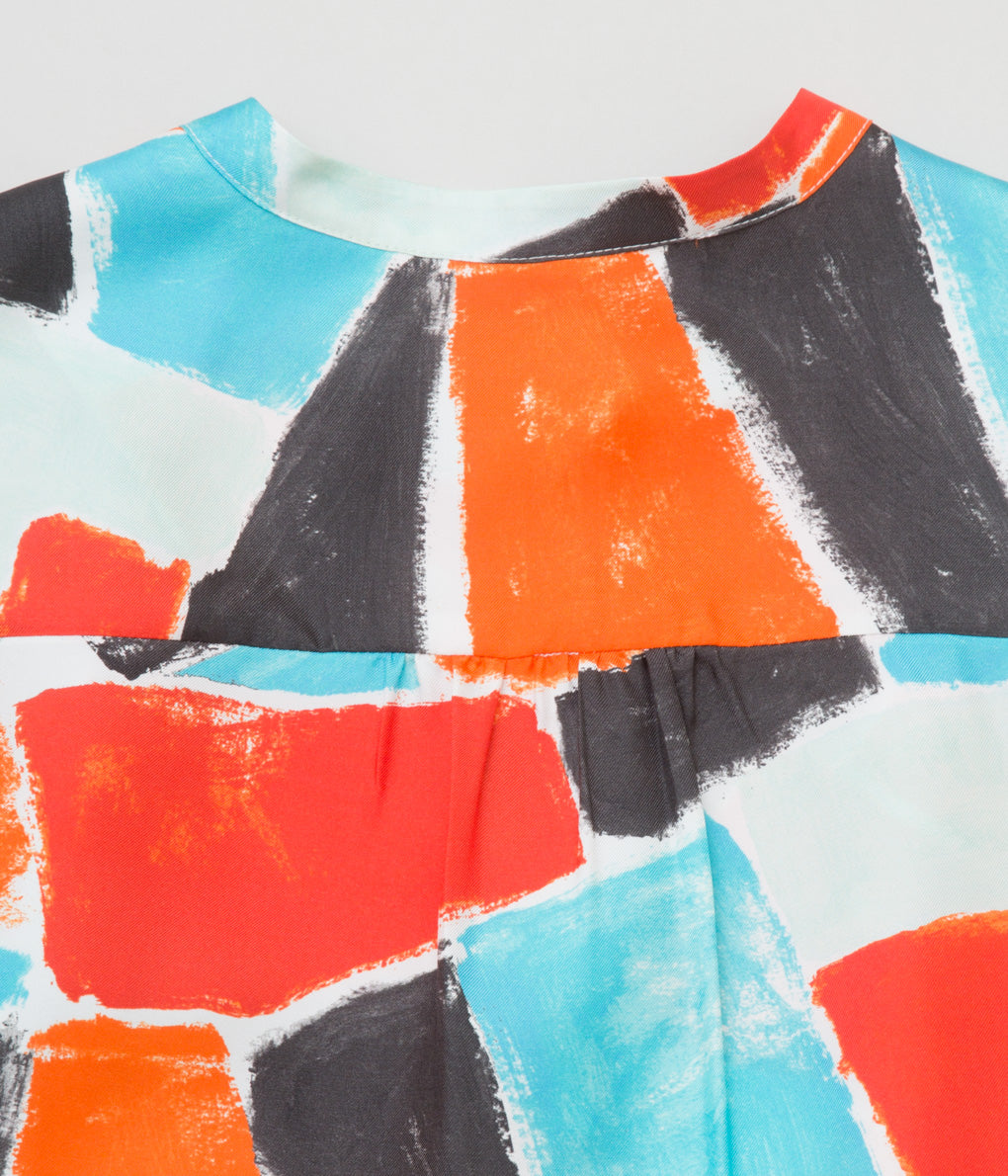 BANANATIME "EASY GRANDAD SHIRT "(STROKES REDBLUE)