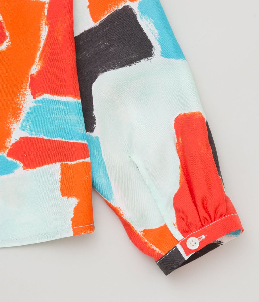 BANANATIME "EASY GRANDAD SHIRT "(STROKES REDBLUE)