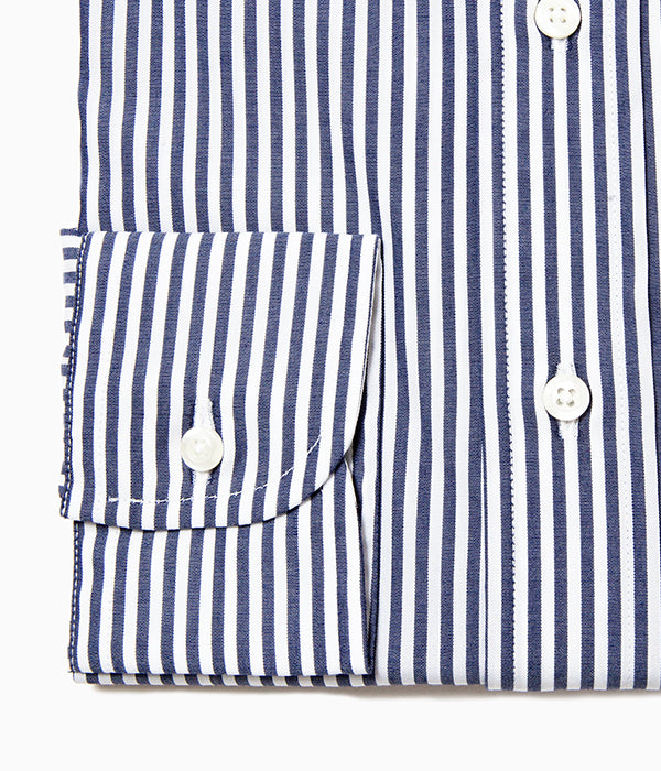 INDIVIDUALIZED SHIRTS "BENGAL STRIPE (STANDARD FIT BUTTON DOWN SHIRT) (NAVY)"