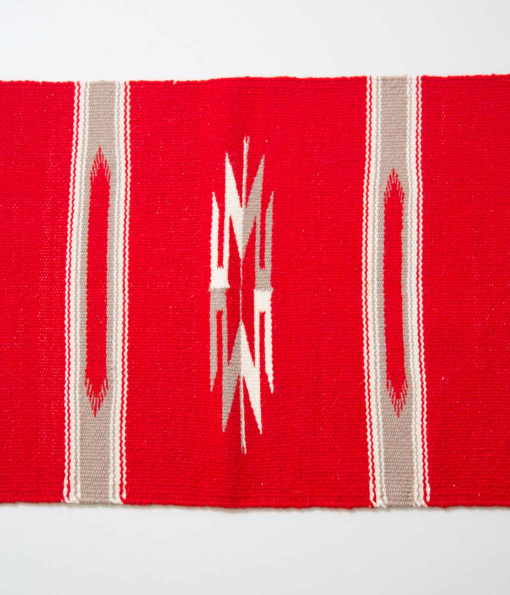 VINTAGE FABRIC "60'S CHIMAYO RUG RECTANGLE"(RED×BEIGE)