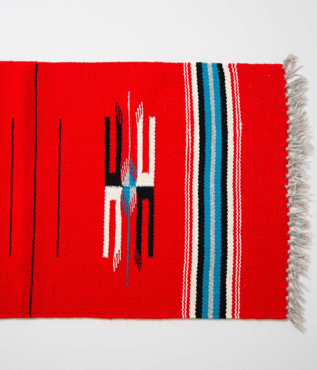 VINTAGE "60'S CHIMAYO RUG RECTANGLE"(RED×TURQUOISE2)