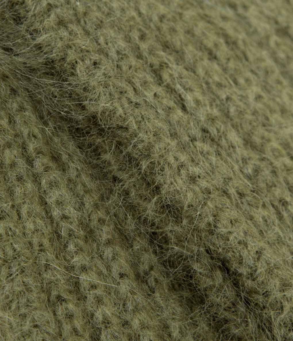 CORGI "MOHAIR / GEELONG WOOL RIB SCARF"(OLIVE)