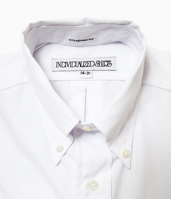 INDIVIDUALIZED SHIRTS "POPLIN (STANDARD FIT BUTTON DOWN SHIRT)(WHITE)"