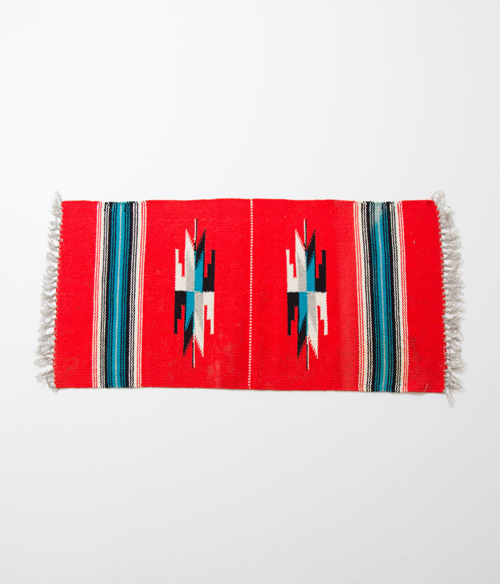 VINTAGE "60'S CHIMAYO RUG RECTANGLE"(RED×TURQUOISE1)