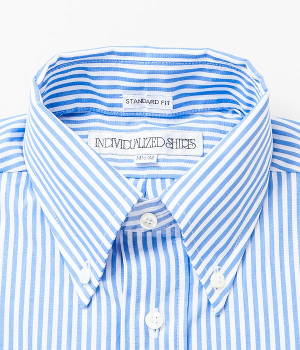 INDIVIDUALIZED SHIRTS "BENGAL STRIPE (STANDARD FIT BUTTON DOWN SHIRT) (LT BLUE)"