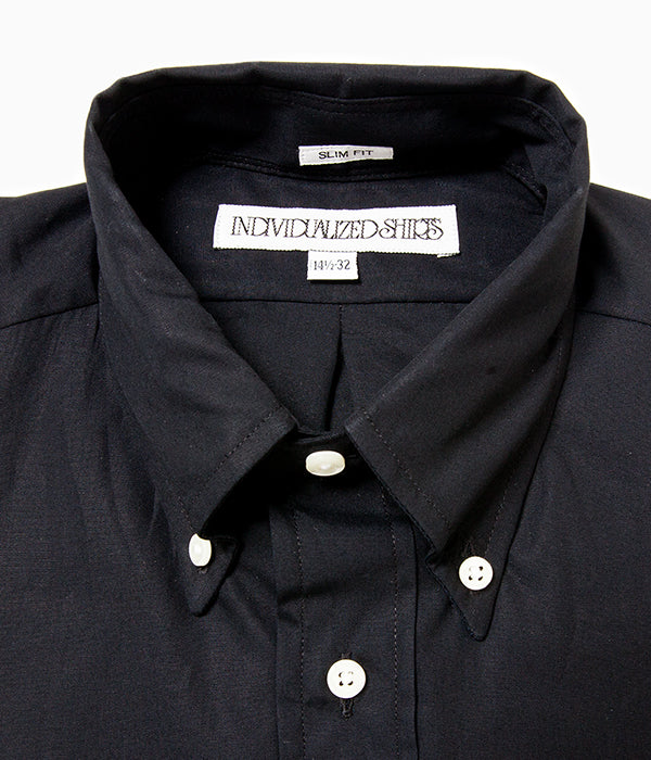 INDIVIDUALIZED SHIRTS "POPLIN (SLIM FIT BUTTON DOWN SHIRT)(BLACK)"