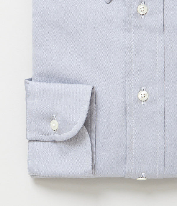 INDIVIDUALIZED SHIRTS "PINPOINT OXFORD TWO PLY 80S (SLIM FIT BUTTON DOWN SHIRT)(LT GREY)"