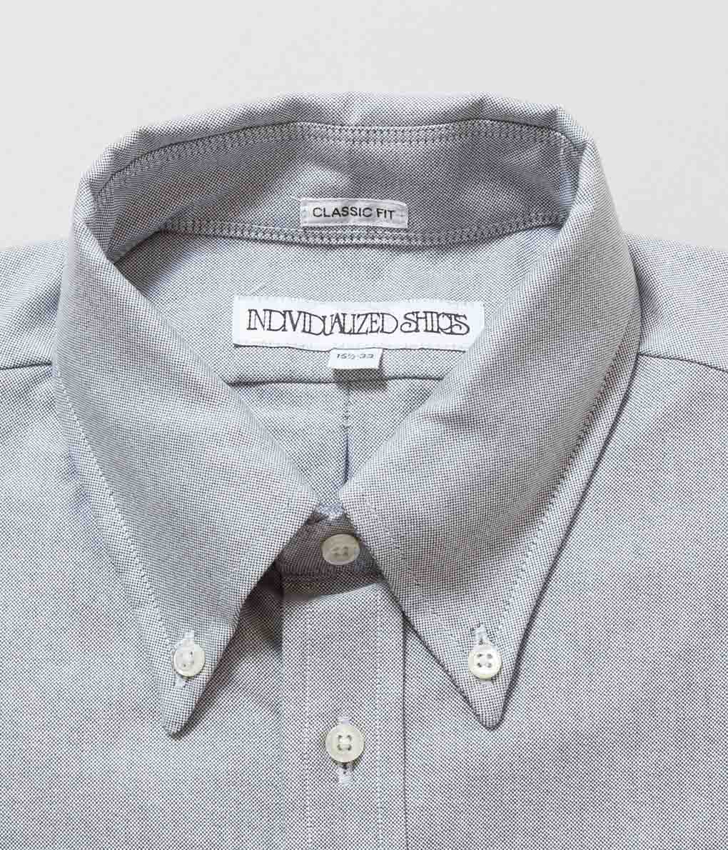 INDIVIDUALIZED SHIRTS "CAMBRIDGE OXFORD (CLASSIC FIT BUTTON DOWN SHIRT)(LIGHT GREY)"