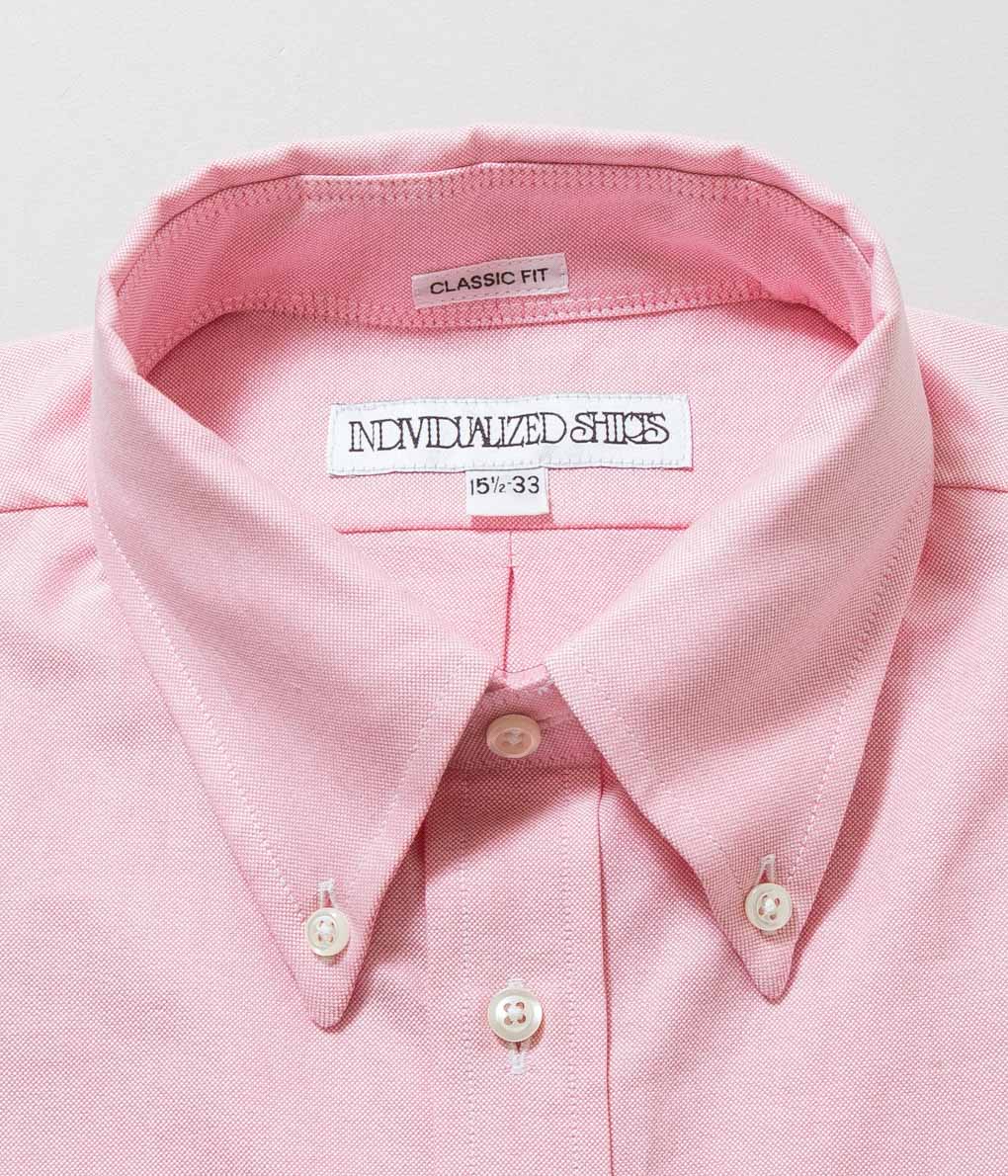 INDIVIDUALIZED SHIRTS "CAMBRIDGE OXFORD (CLASSIC FIT BUTTON DOWN SHIRT)(PINK)"