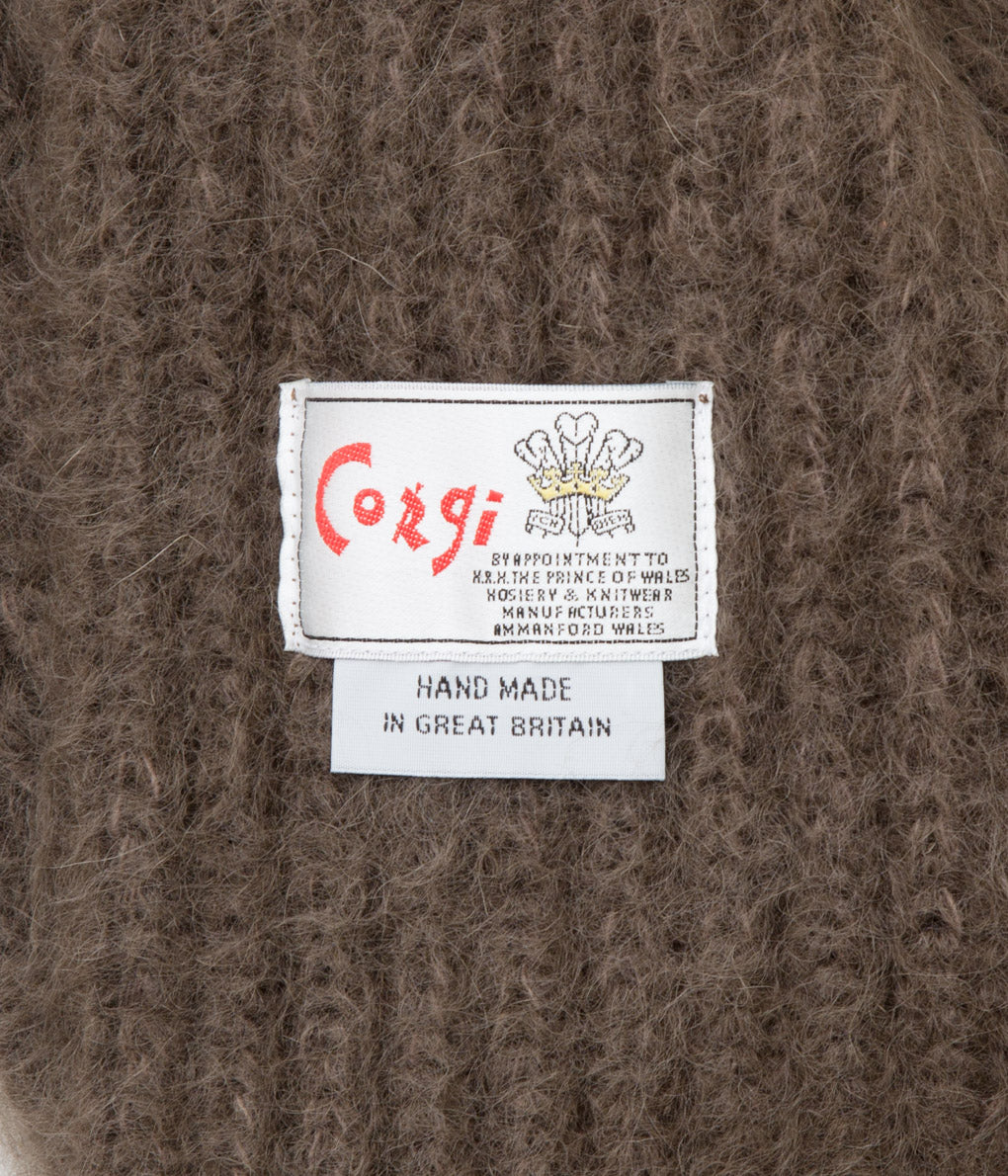 CORGI "MOHAIR / GEELONG WOOL RIB SCARF"(BROWN)