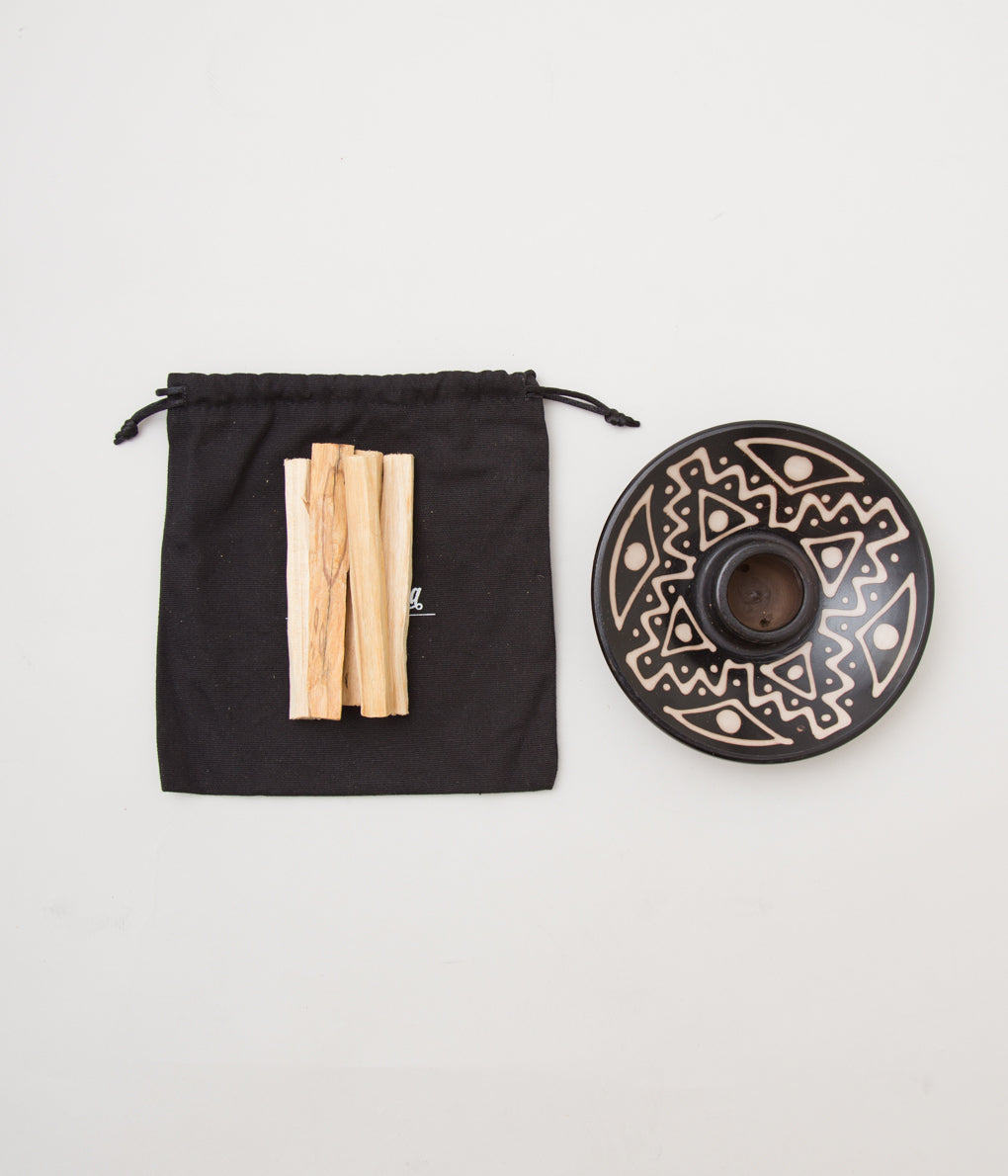 LUNA SUNDARA "PALO SANTO HOLDER WITH 5 STICKS"(BLACK)