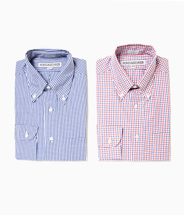 INDIVIDUALIZED SHIRTS "TATTERSALL (STANDARD FIT BUTTON DOWN SHIRT) (BLUE)"