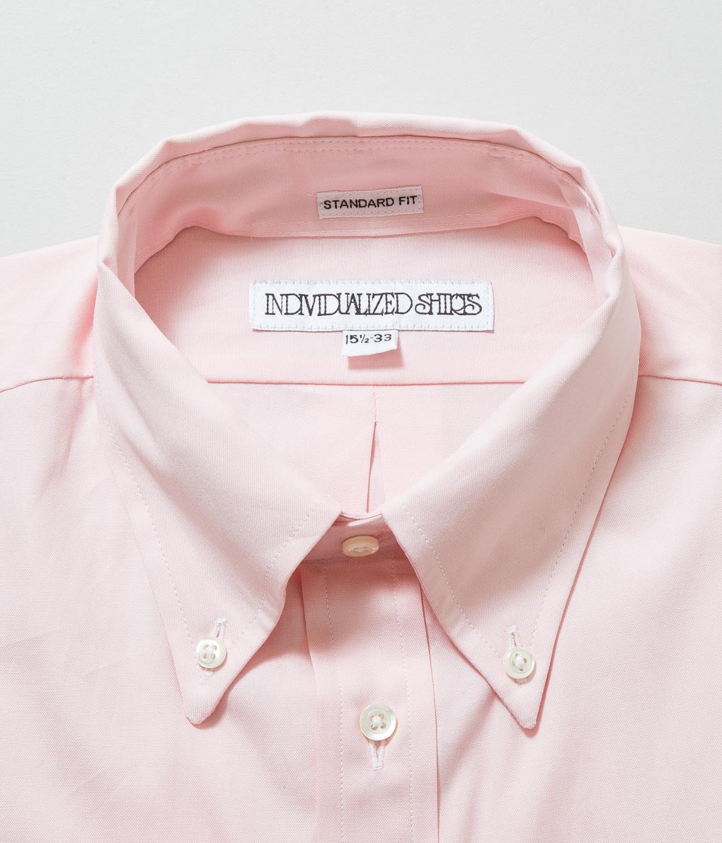 INDIVIDUALIZED SHIRTS "PINPOINT OXFORD TWO PLY 80S STANDARD FIT BUTON DOWN SHIRT" (PINK)