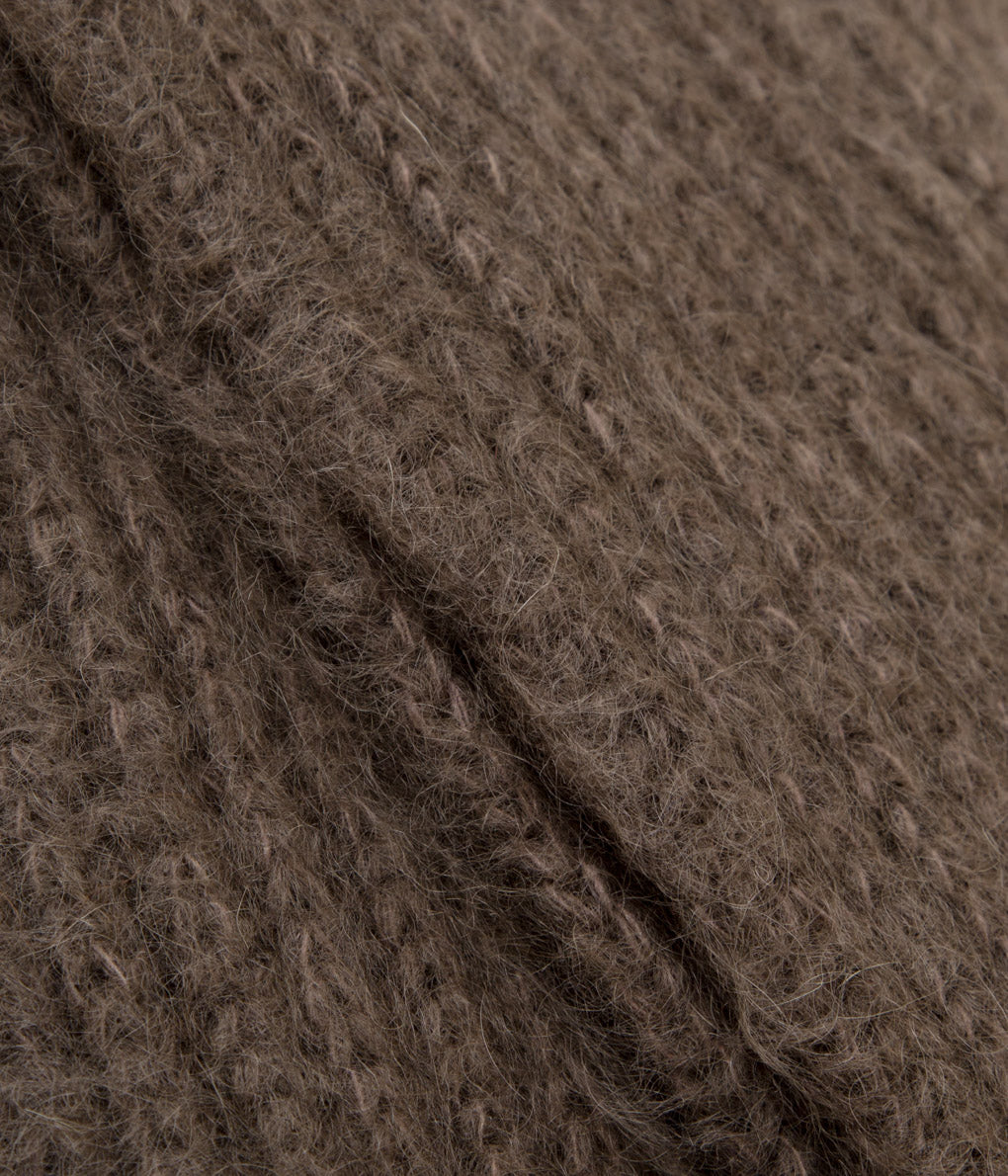 CORGI "MOHAIR / GEELONG WOOL RIB SCARF"(BROWN)