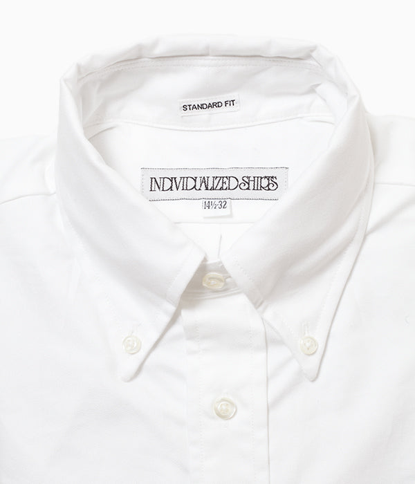 INDIVIDUALIZED SHIRTS "CAMBRIDGE OXFORD (STANDARD FIT BUTTON DOWN SHIRT)(WHITE)"