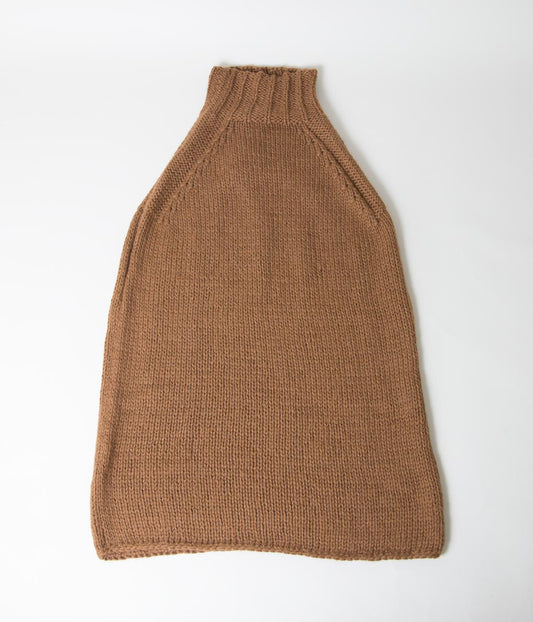MAYDI "WOMEN'S PONCHO DRESS TURTLENECK HAND-KNITTED"(SANDALWOOD)