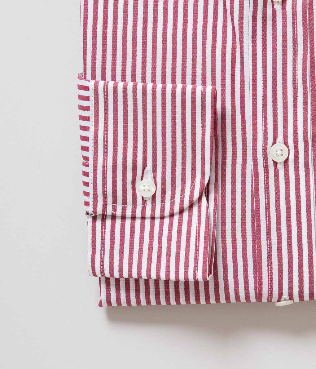 INDIVIDUALIZED SHIRTS "BENGAL STRIPE (STANDARD FIT BUTTON DOWN SHIRT)"(DEEP RED)