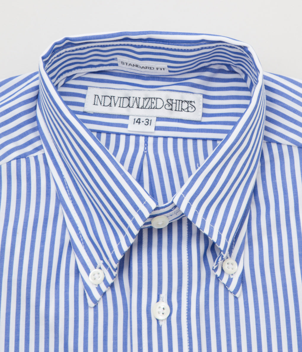 INDIVIDUALIZED SHIRTS "BENGAL STRIPE (STANDARD FIT BUTTON DOWN SHIRT)(BLUE)"