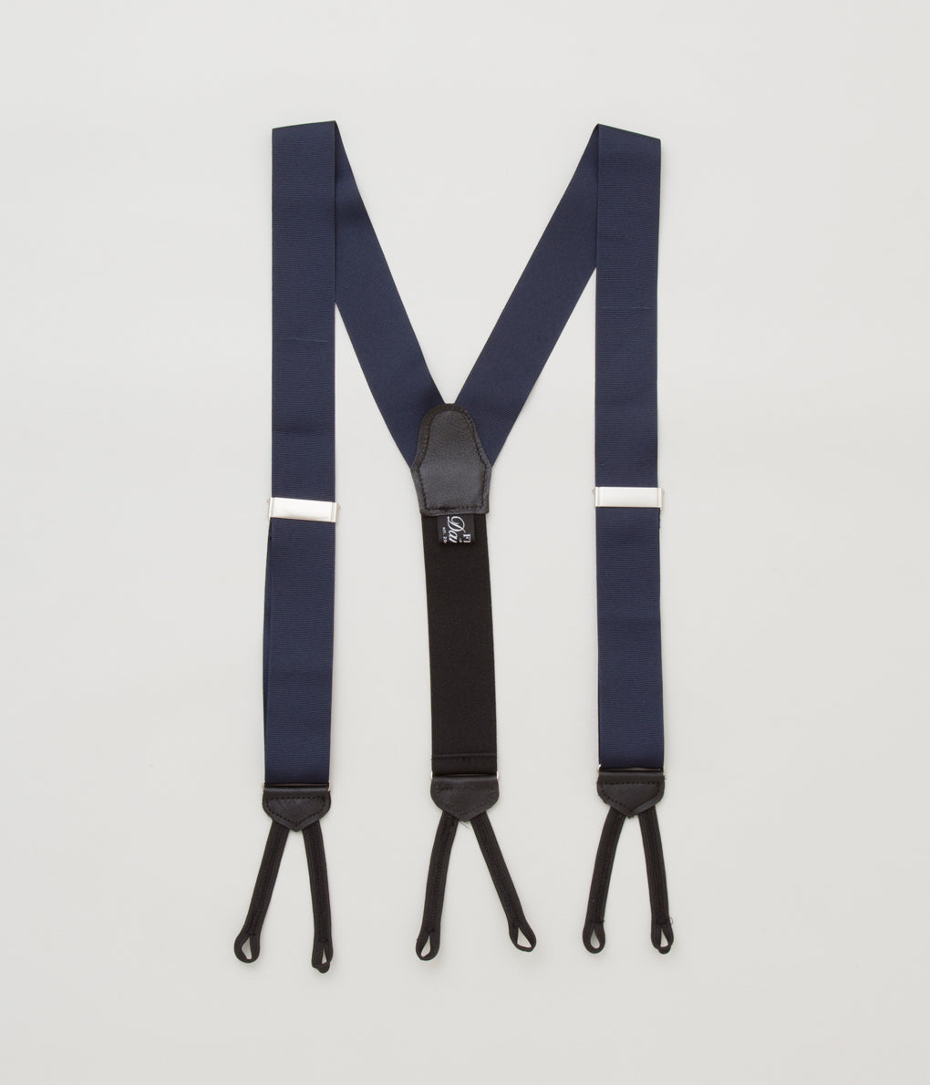 FINE AND DANDY "SUSPENDERS"(NAVY GROSGRAIN SUSPENDERS)