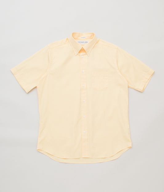 INDIVIDUALIZED SHIRTS "PINPOINT OXFORD TWO PLY 80S (NEW STANDARD FIT MBDM SHORT SLEEVE SHIRT)"(YELLOW)